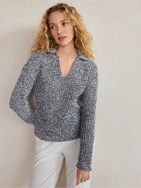 Haven Well Within Marled Knit Polo Sweater Women’s Size Large
